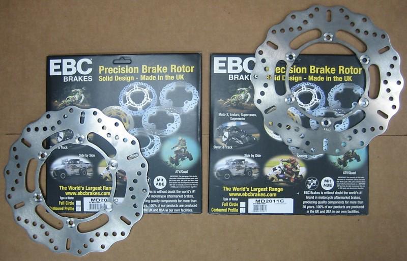 2 new ebc wave contour brake rotors md2011c yamaha fitment - see listing details