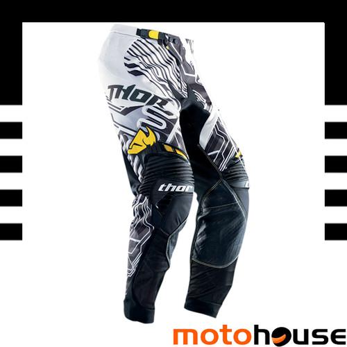 Thor mens core fusion pants mx offroad dirt motocross yellow black white 