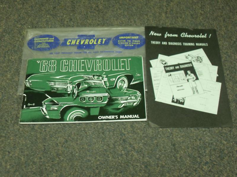 Original gm 1968 chevrolet owners manual with pouch