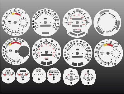 1970-1981 pontiac firebird instrument cluster white face gauges 70-81