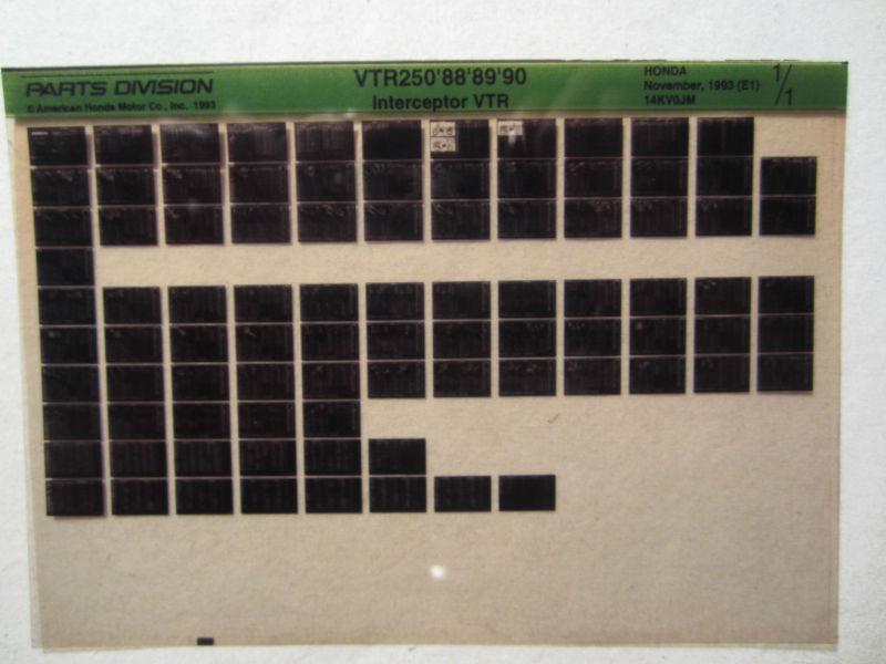 1988-1990 honda motorcycle vtr250 interceptor microfiche parts catalog vtr 250