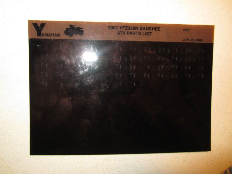 2001 yamaha atv yfz350n banshee microfiche parts list catalog yfz 350 n