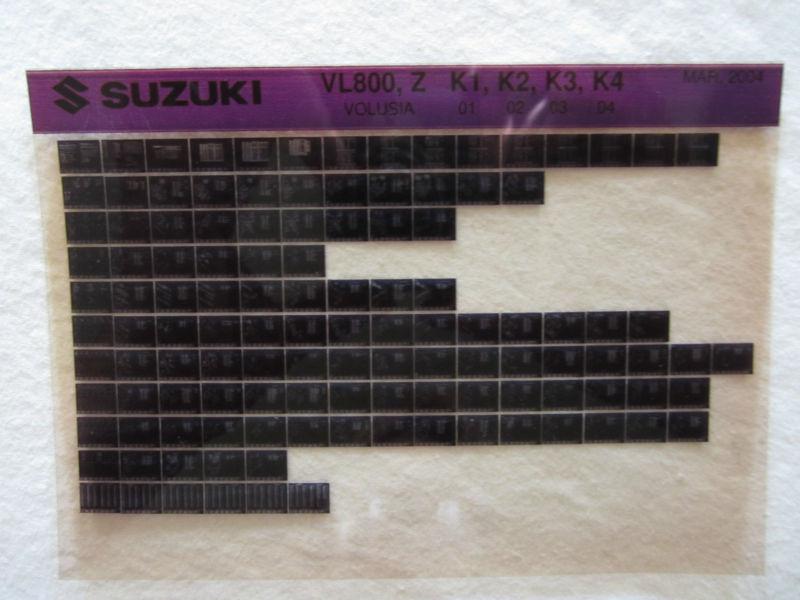 2001-2004 suzuki motorcycle vl800 z  k1-k4 microfiche volusia parts catalog 