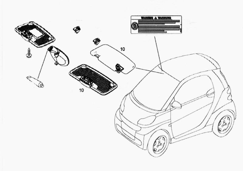 Genuine smart fortwo sun visor driver side oem with warranty #10