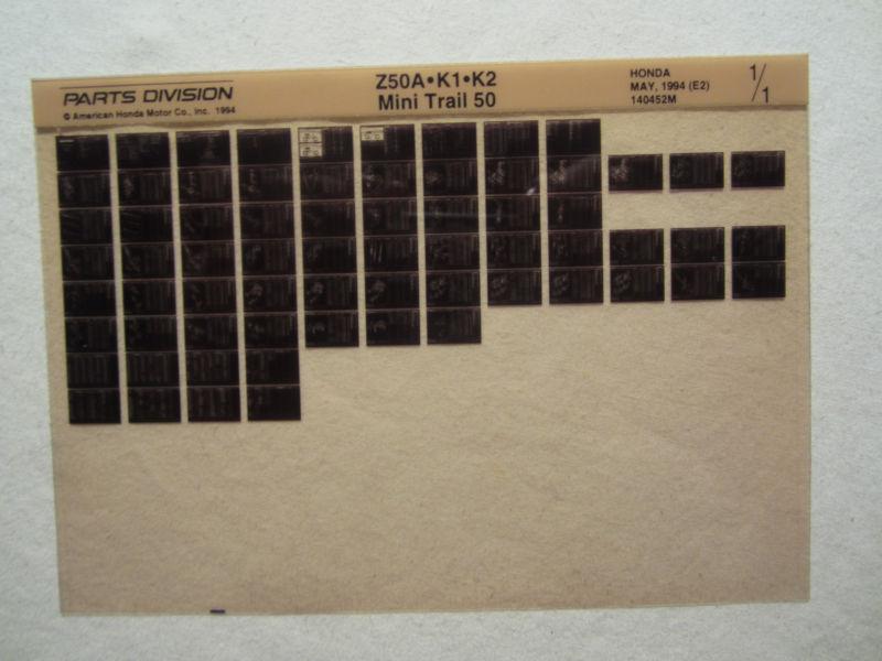 Honda z50a k1 k2 mini trail bike motorcycle microfiche part catalog z 50 5/1994