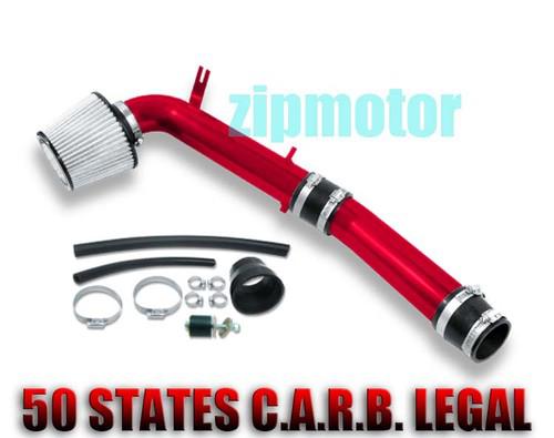 1998-2002 honda accord ex lx 3.0l v6 cold air intake +washable filter system red