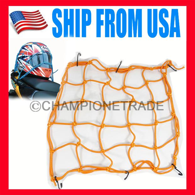 Us yellow 6 hooks motorcycle bike atv car bungee cargo net mesh universal hot x1