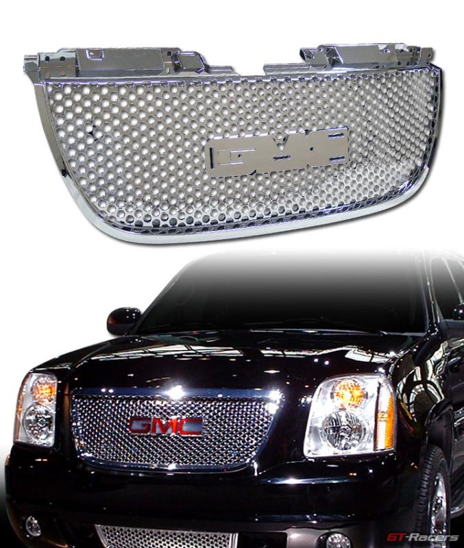 Chrome round hole mesh front hood bumper grill grille 2007-2012 gmc yukon denali