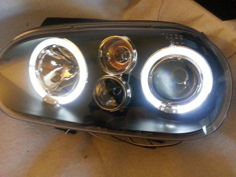 98-02 vw golf gti black euro headlights lamps left+right direct replacement