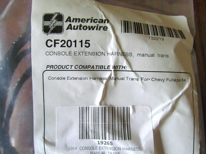 1964 impala ss console extension harness for manual trans new in packaging!!!!!!