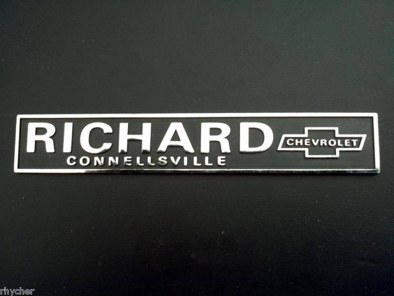 Vintage richard chevrolet emblem  nice  6" x 1"