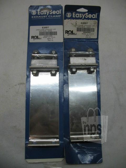 Easyseal e25st exhaust clamps 2-1/2in 304 stainless steel 3in wide lot of 2 new