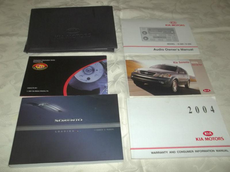 2004 kia sorento owner's manual 6/pc.set & black kia premium factory case.free s