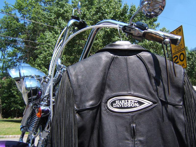 Harley davidson heritage springer leather jacket flsts hawk lady small