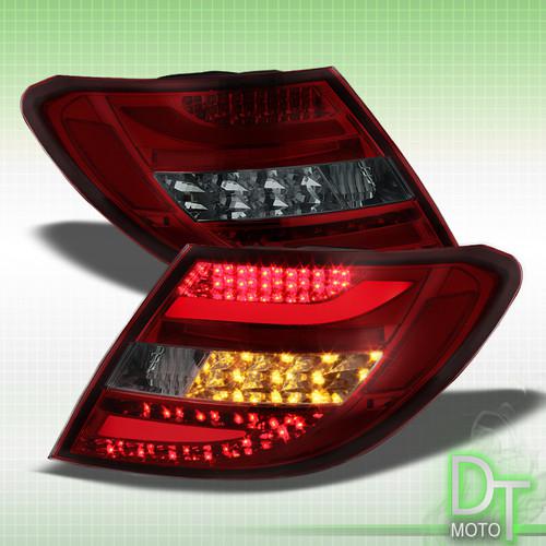 08-10 mercedes w204 c-class philip-led perform red smoke tail lights left+right