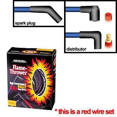 Pertronix spark plug wires flame-thrower 8mm. red 45 degree plug boots univ 8