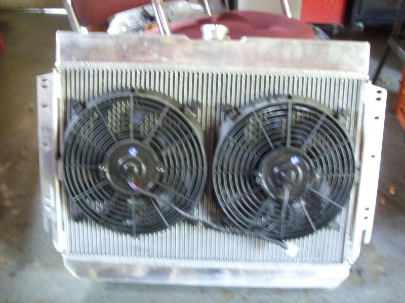 Used 4 row all aluminum radiator 1966-??? 28" wide core with dual fans..