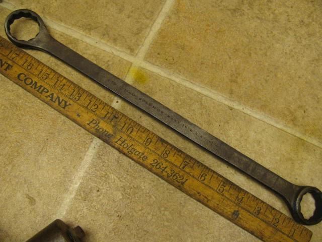 Vtg plomb 1160 1 3/8" 1 1/4" double box end wrench tool