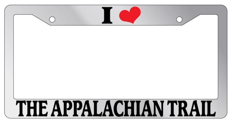 Chrome license plate frame i heart the appalacian trail auto accessory