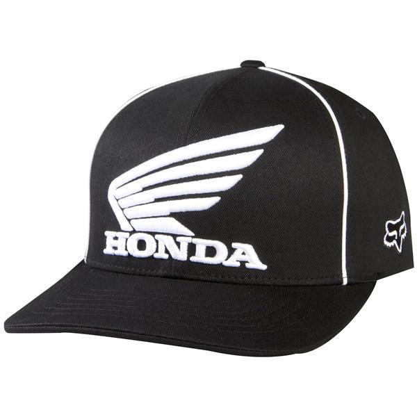 New fox racing honda snapback hat cap black/white 58317-001 s/m small/medium