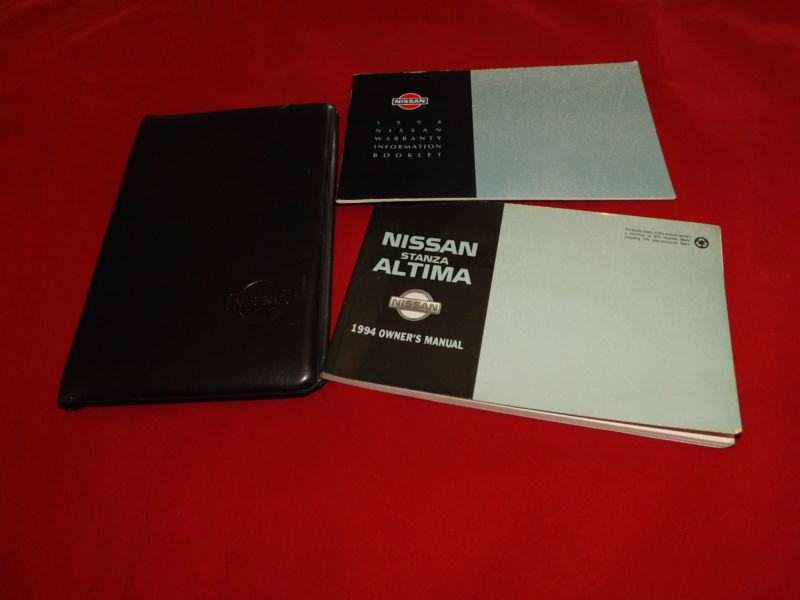 1994 nissan stanza altima owner's manual guide set black case & warranty info