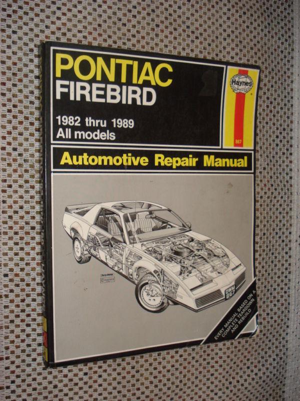 1982-1989 pontiac firebird shop manual service book 88