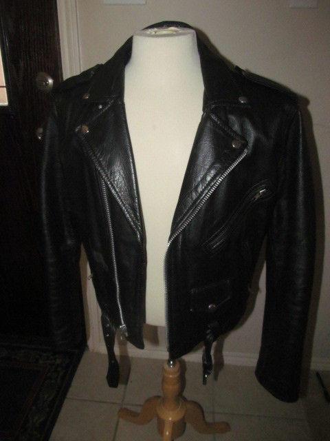 Pro-sport black leather motorcycle jacket men’s size 36 coat