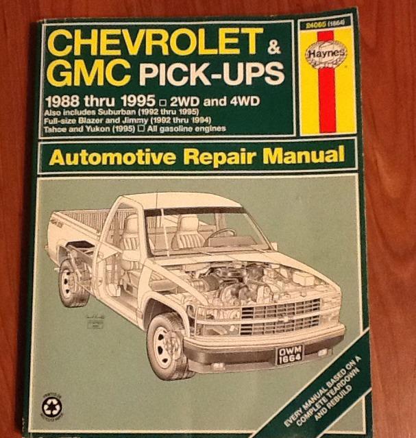 Haynes chevrolet gmc pickups 1988 - 1995 2wd 4wd truck auto repair book manual