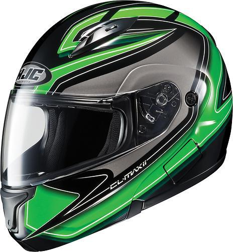 New hjc cl-max-2 zader modular adult helmet, mc-4/green/black/gray, large/lg