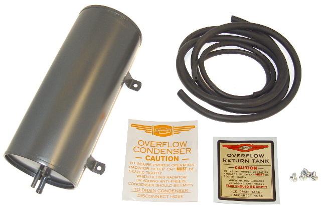 1937-54 chevrolet car & truck radiator overflow tank new w/ hoses & hardware kit