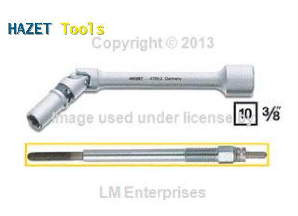 Hazet glow plug socket with universal joint 8 mm - 3/8" drive new