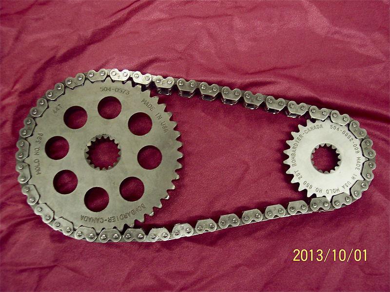 Skidoo formula snowmobile drive chain and sprockets