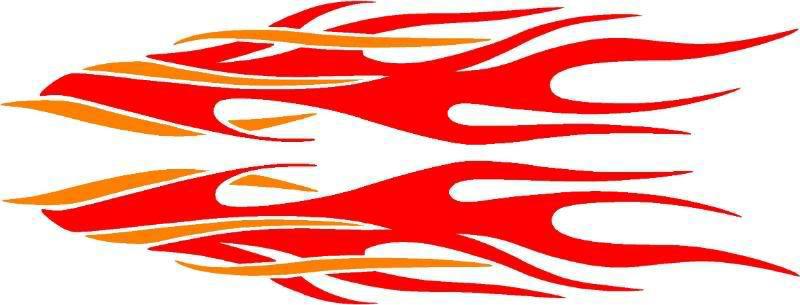 Flames 2 color design boat decals