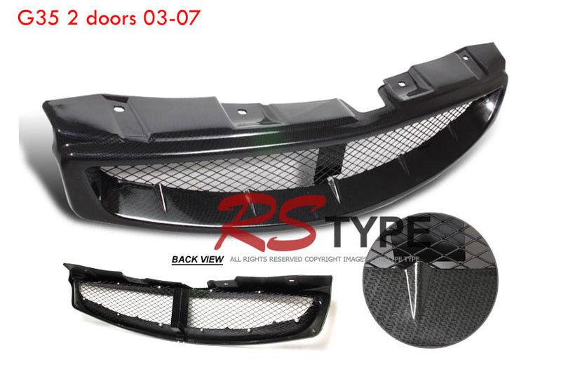 2003-2007 infiniti g35 2dr coupe carbon style mesh front grill 04 05 06