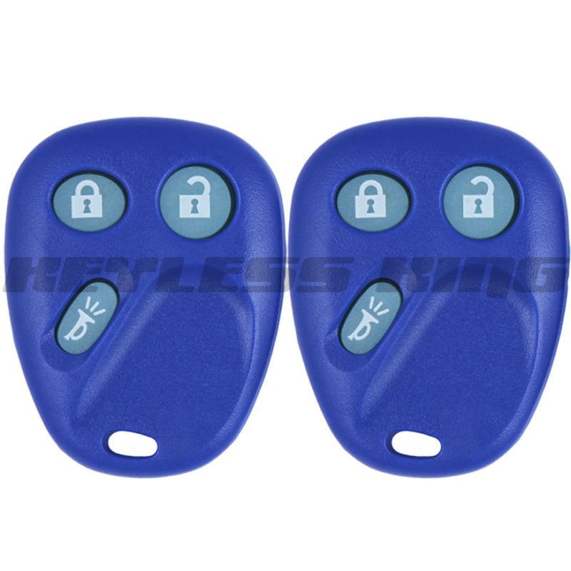 2 new blue glow in dark replacement keyless remote key fob clicker control