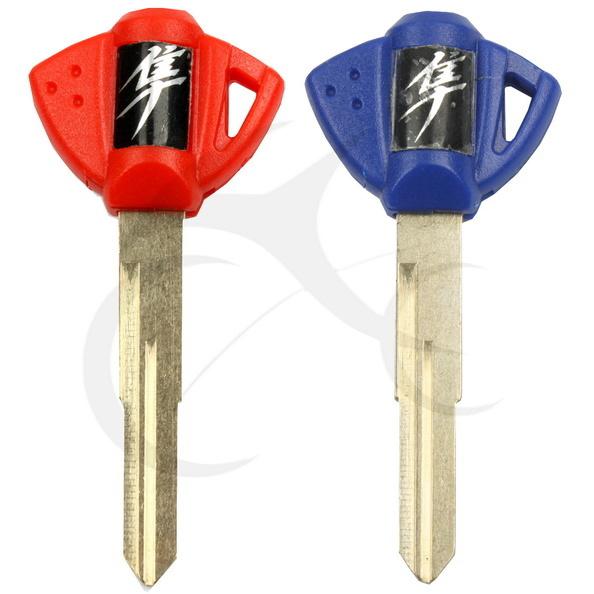 Red blue 2pcs blank key for suzuki 600/750 dl1000 gsxr1000 gsx1300r hayabusa 09