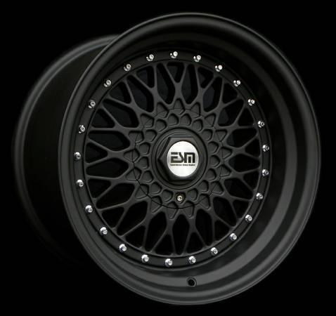 Matte black 17x8.5 17x10 17" rs style wheels 4x100 esm 002r mitsubishi