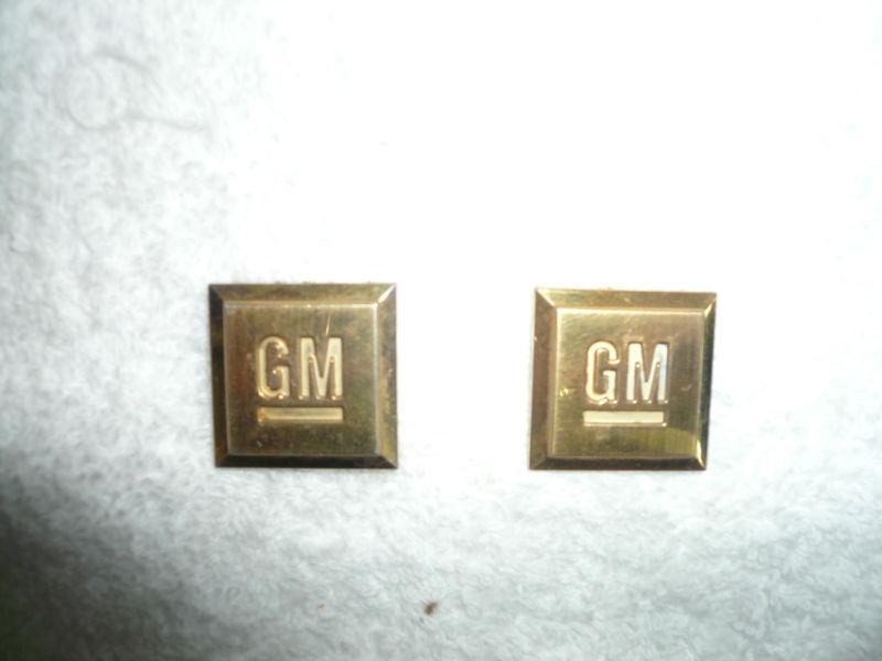 Cadillac "gm" emblems larger size!! 24k gold plated!! set 2!!