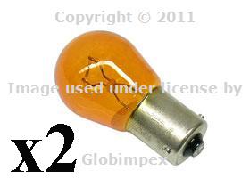 Mercedes 21w (7507) amber rear turn signal bulb oem new (2) + warranty