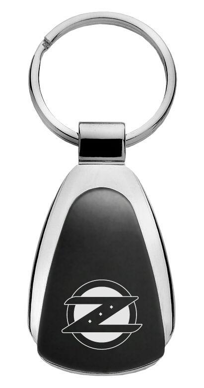 Nissan z black tear drop metal key chain ring tag key fob logo lanyard