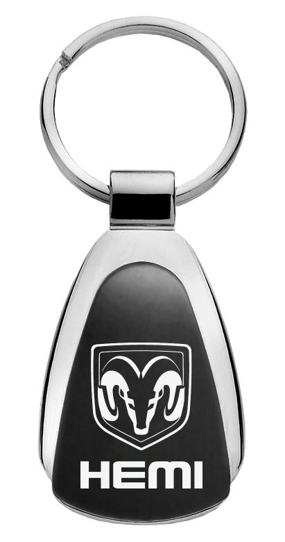 Dodge ram hemi black tear drop key chain ring tag key fob logo lanyard