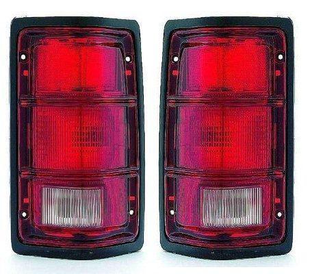 81 - 93  dodge truck taillight pair set both new black trim ramcharger rear lamp