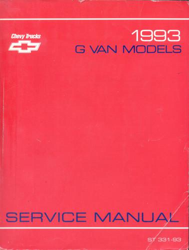 1993 chevrolet - "g" van sportvan chevy van - shop service manual - st 331-93