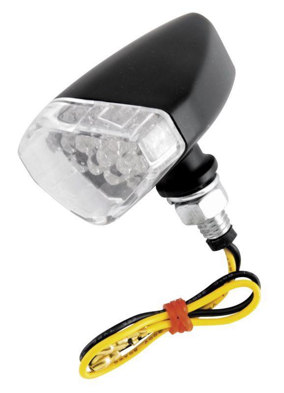 Bikemaster universal mini turn signals - corner cateye - black/clear  689235b