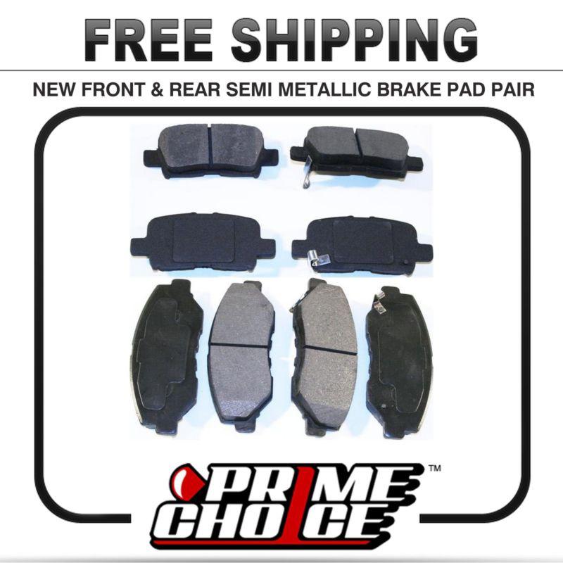 New front & rear set premium semi metallic disc brake pads