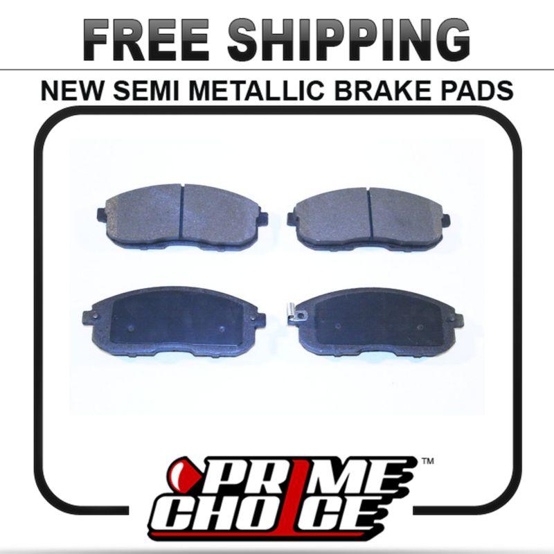 New premium complete set of front metallic disc brake pads with shims