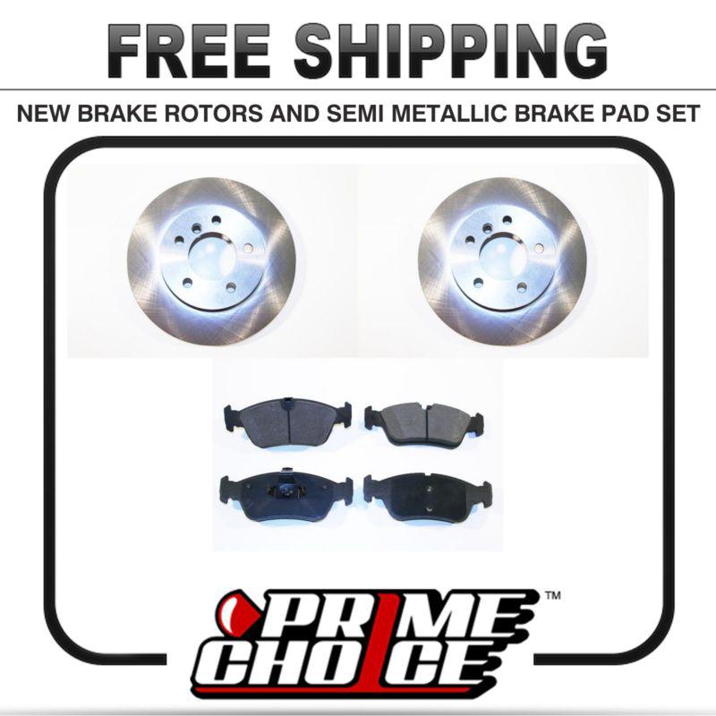 Premium front metallic brake pads and disc rotors complete kit left & right pair