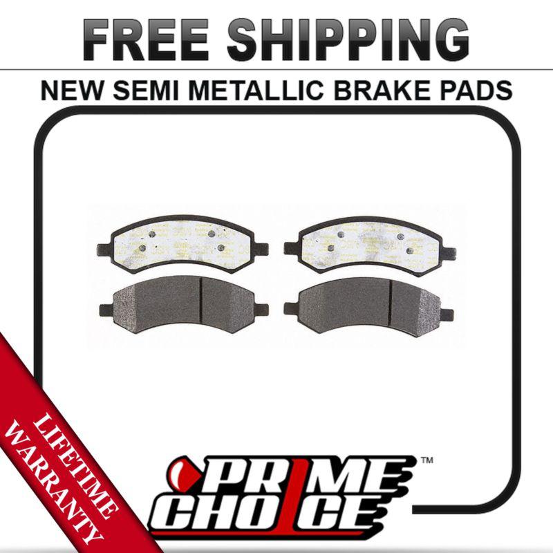 Front semi metallic disc brake pad kit full set with lifetime warranty