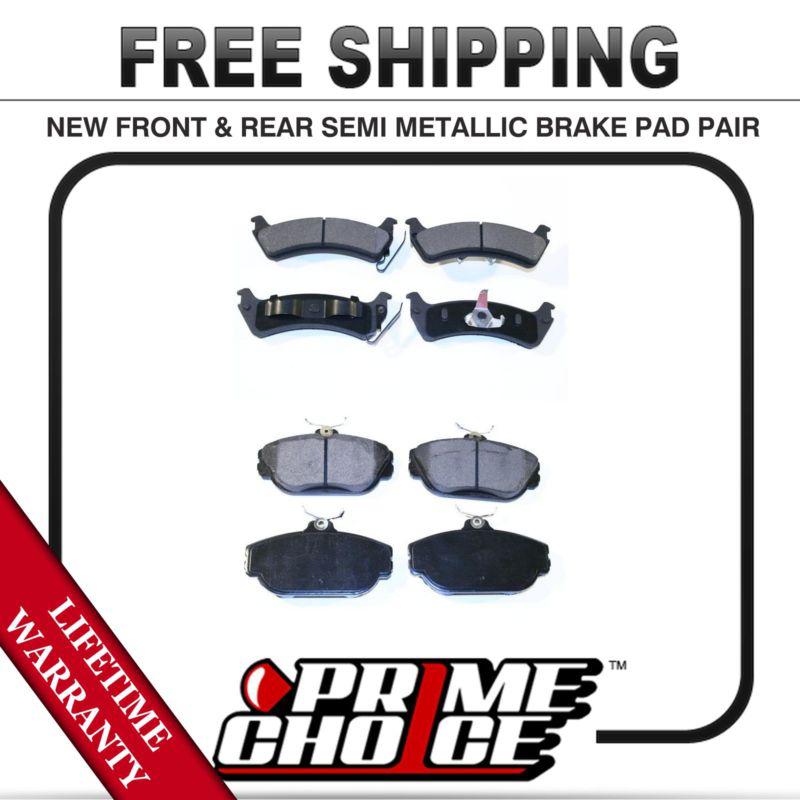 Complete set of front and rear premium brake pads with lifetime warranty