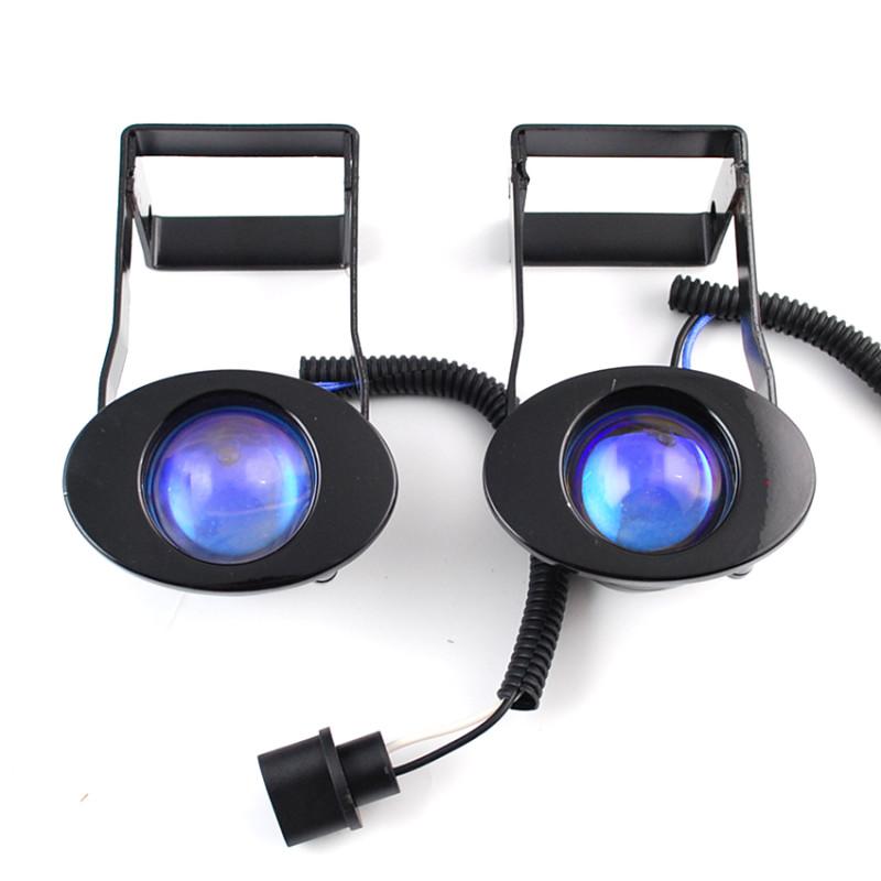 95-98 ford mustang driving bumper fog lights lamp kit blue lens 